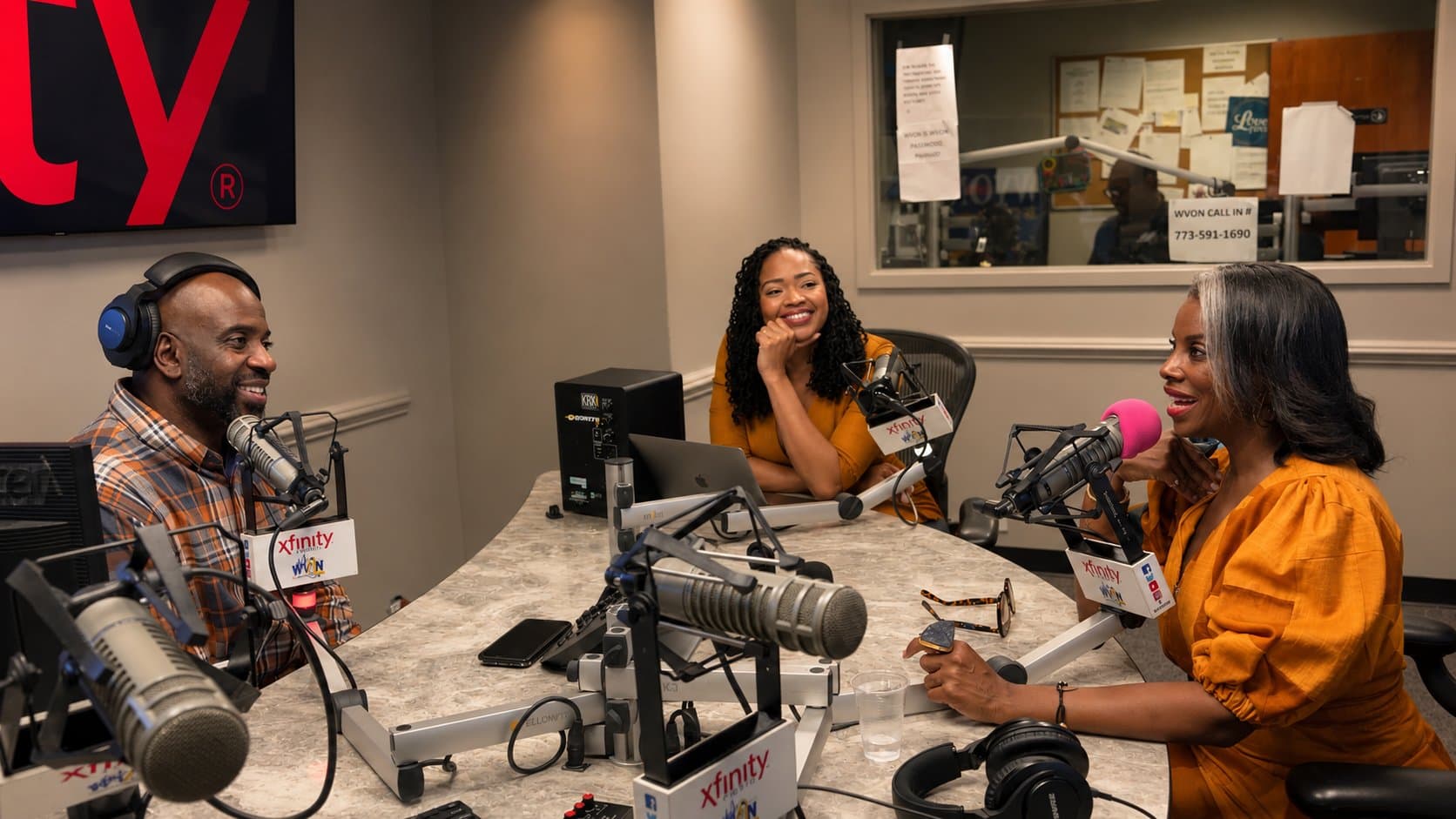Maasha Kah in a radio studio, in conversation on leadership and culture